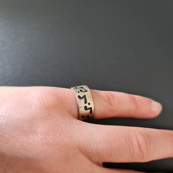 Silver LOVE Ring & Ring with Musical Notes - Picture 5 of 5